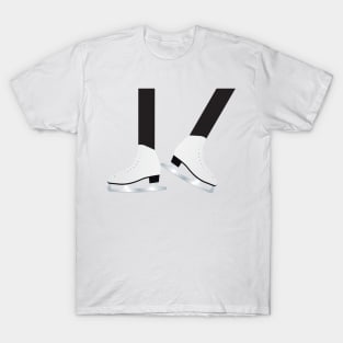 Black White ice skates, Figure skating gift T-Shirt